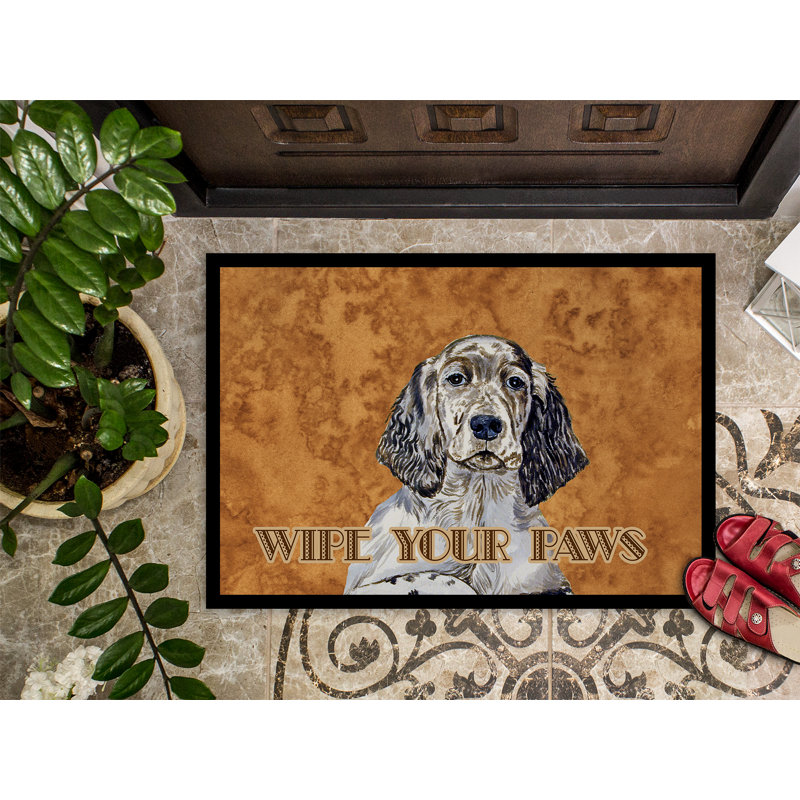 Tapis de porte d’intérieur anti-dérapant à essuie-tout English Setter, Rectangle 2 pi x 3 pi
