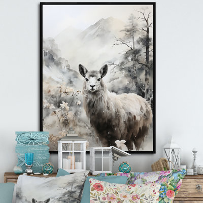 «Asian Art Alpacas Sumi I», reproduction sur toile