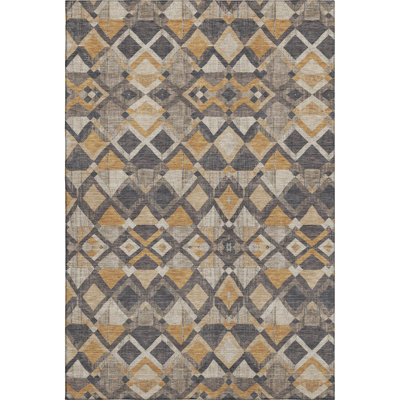Premium Machine Washable Kumbhar AMF1308 Geometric Rug