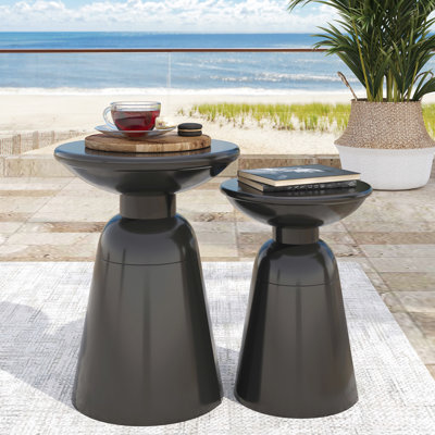 Tables d'appoint Modern Iron - Stable, structure à finition thermolaquée, 15 po x 21,03 po
