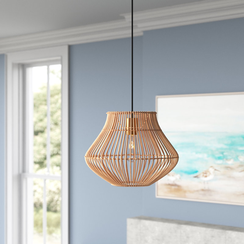 Coova 1 - Light Natural/Black/Gold Single Pendant