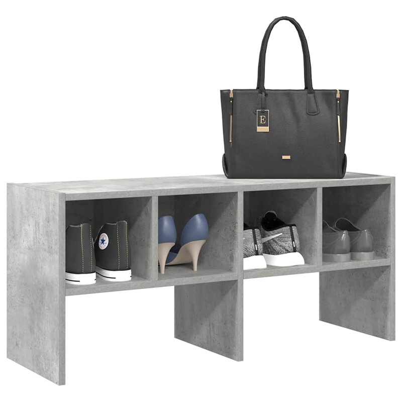 Stefenie 4 Pair Stackable Shoe Rack, Concrete Grey
