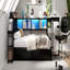 Structure de lit d'angle simple avec bibliothèque et 2 tiroirs de rangement sous le lit, lit moderne avec éclairage à DEL et station de charge, interchangeable gauche et droite, noir-602236370
