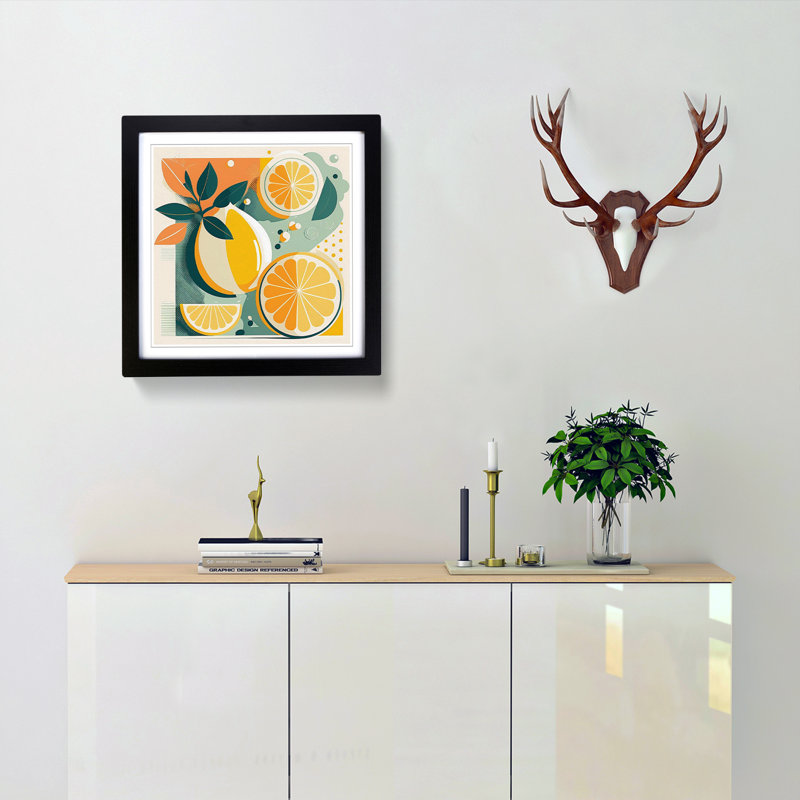 Single Picture Frame Print on Wood, Black Framed
