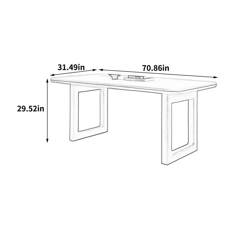 Table de salle à manger élégante et élégante, H 29,52 po x L 70,86 po x l 31,49 po