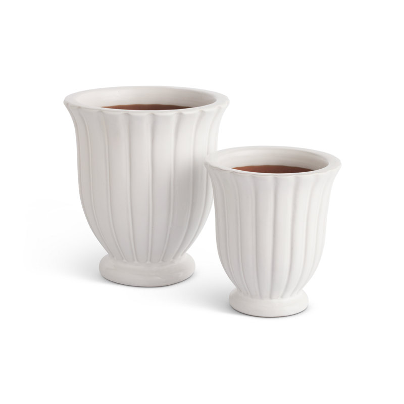 Silueta Earthenware Reactive Glaze Pots in White, White
