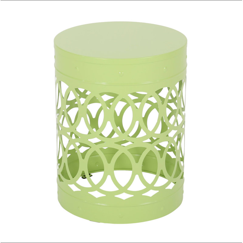Outdoor Metal End Table -Large, Green