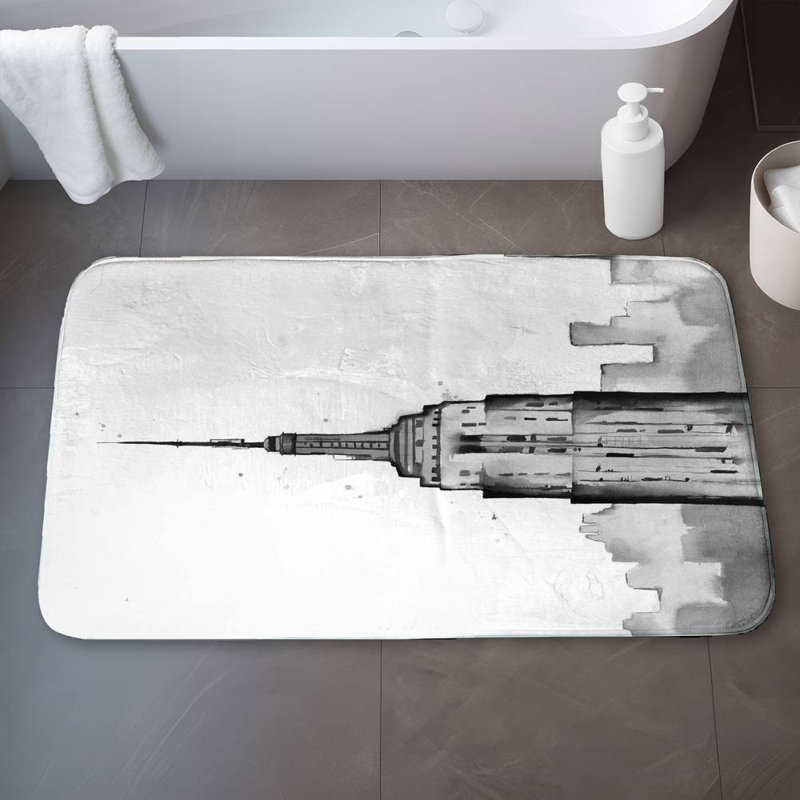 Kalaiya Non-Slip Bath Mat, 34" W x 21" L