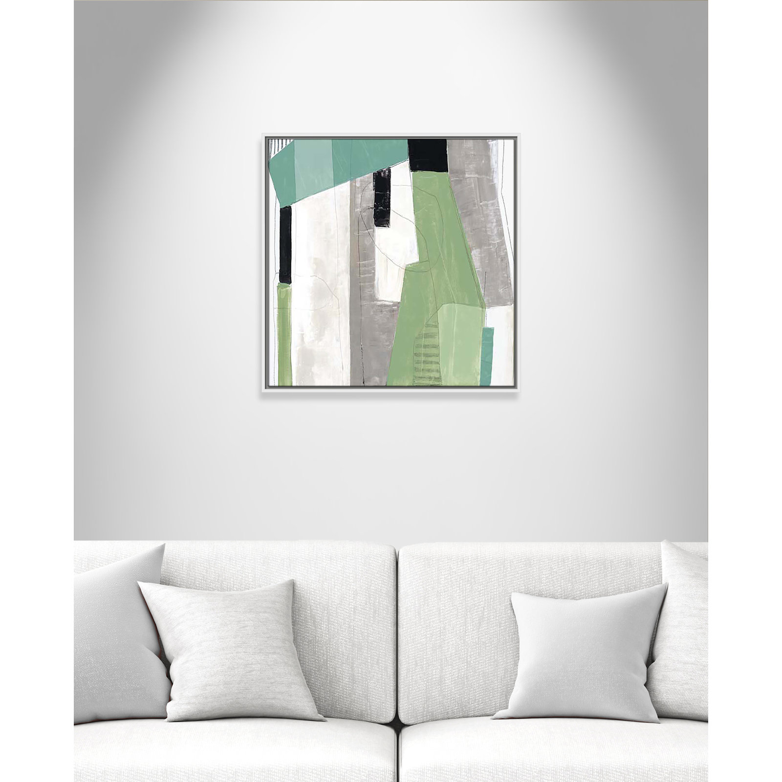 Evergreen Essence I Print, 25.5" H x 25.5" W x 2" D, White Floater Framed