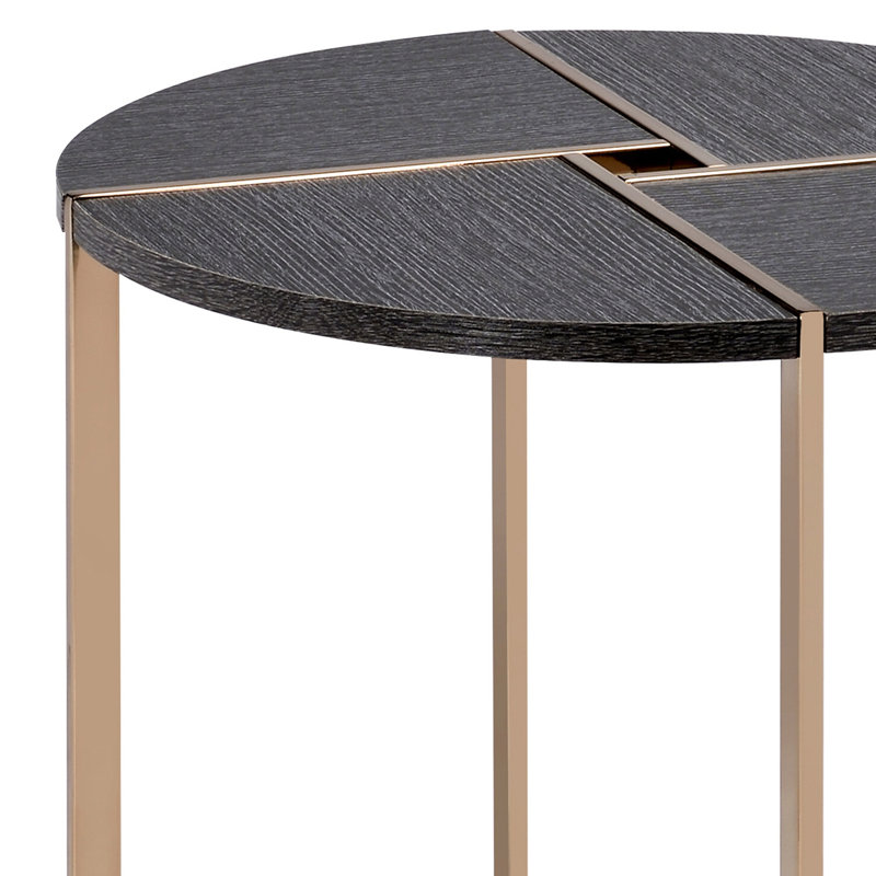 Table de bout ronde noire et champagne