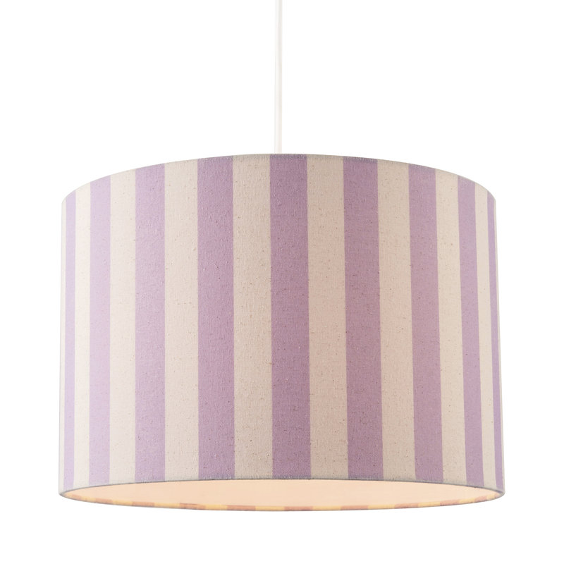 Linen Striped Lamp Shade With Fabric Inner By, Purple