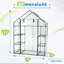Serre accessible de plain-pied de luxe avec couverture transparente, trois niveaux et six tablettes Machrus Ogrow
