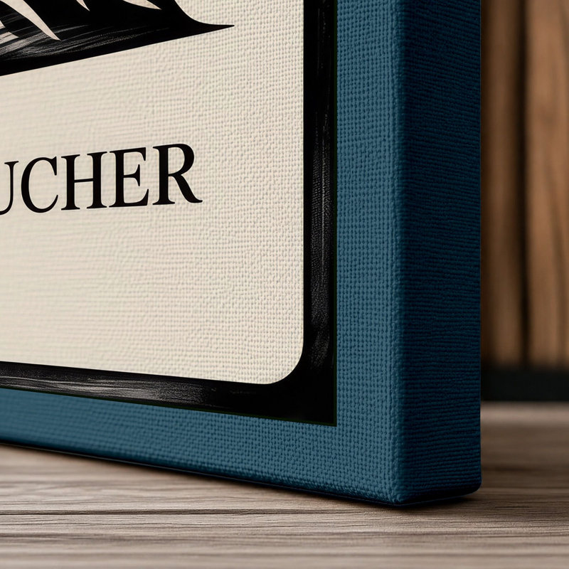 Le Coucher Minimalist - Wrapped Canvas, 30x20 - 76.2 x 50.8 cm, Teal Border