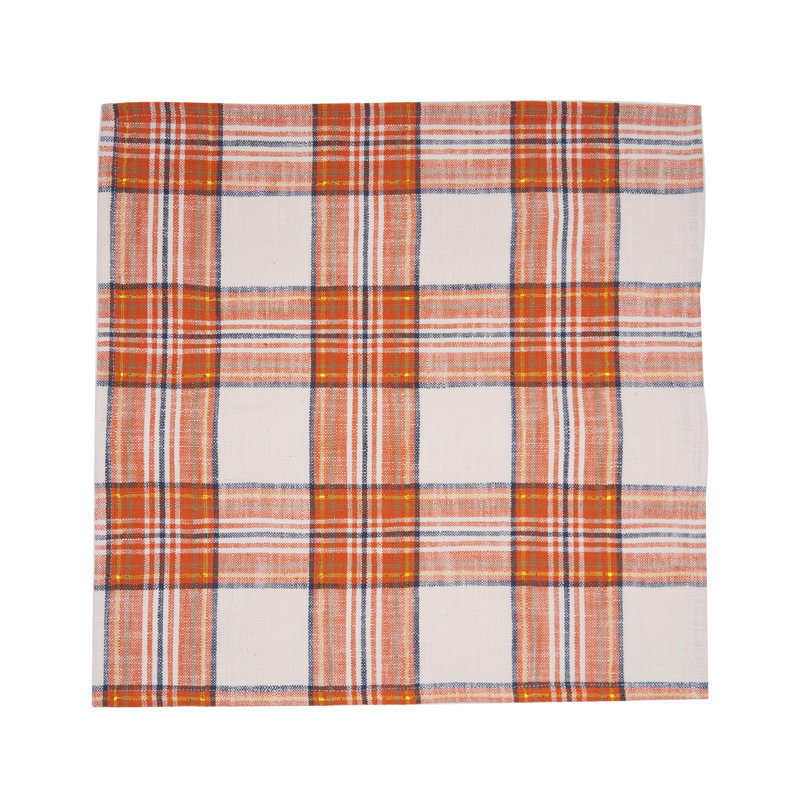Gibson Plaid Napkin Set of 6, Beige