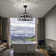 25 Inch Elegant And Glam Style Matte Black Finish Crystal Lighted Ceiling Fandelier With Remote