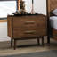 Très grande chambre à coucher de 3 pièces de style très moderne Mid-Century, bois massif noyer, tissu Boucle, 2 tables de chevet avec finition, style, revêtement beige