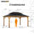 Sunjoy 12x16 ft. Wood Gazebo, Outdoor Patio Steel Hardtop Gazebo, Cedar Framed Wooden Gazebo with 2-tier Metal Roof, Suitable for Patios, Lawn and Backyard-97876653-97876652