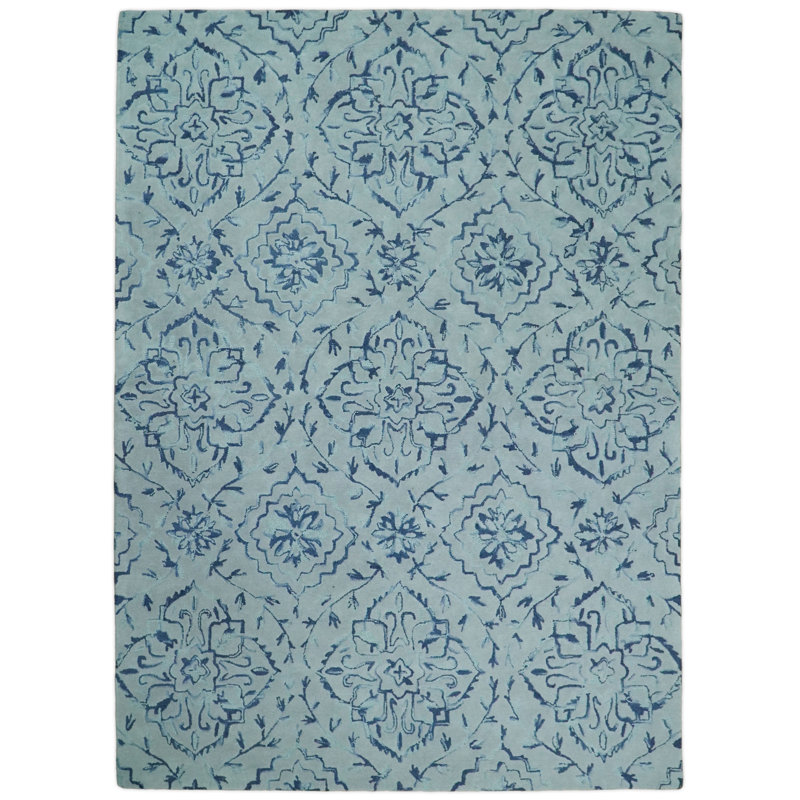 Wool Damask Indoor Rug, Rectangle 8' x 11'
