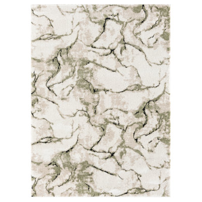 Paris Collection Abstract Cream/Green Rug