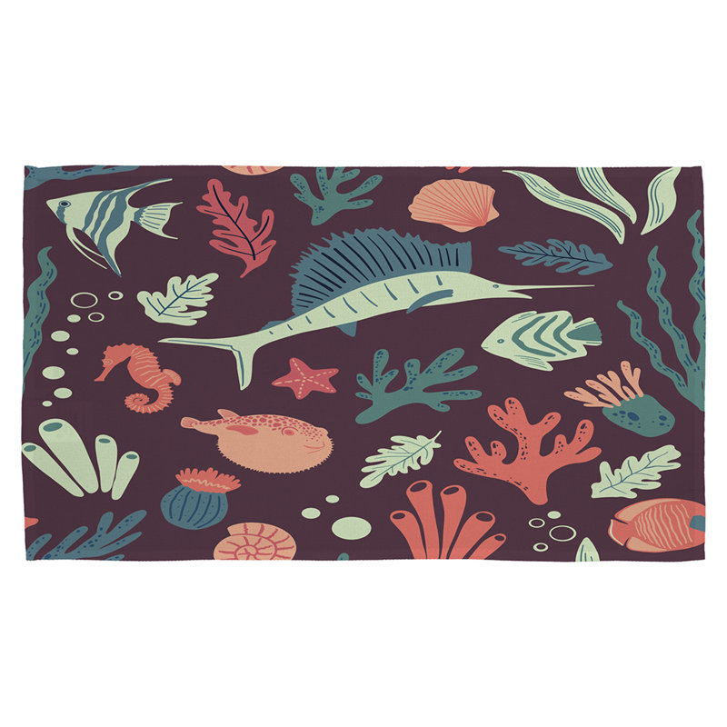 Dragelin Floral Waffle Tea Towel Kitchen Towel