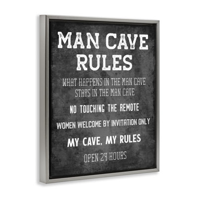 «My Man Cave Rules», art mural encadré par CAD Designs