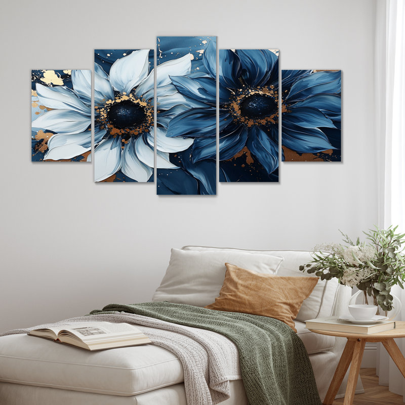 Heverlee - Tournesols, art mural - ensemble d'art mural en losange