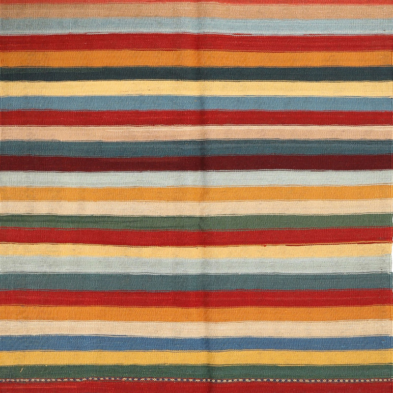 Tapis orange/rouge/jaune contemporain, Carré 5 pi