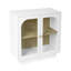 Unité de rangement à porte en acrylique pour la vie, la salle à manger, le bureau - blanc, rayure, eau, tablette réglable, patin antidérapant, dispositif de verrouillage mural, boucle de panneau arrière, coffre à poignée en or délicat différent