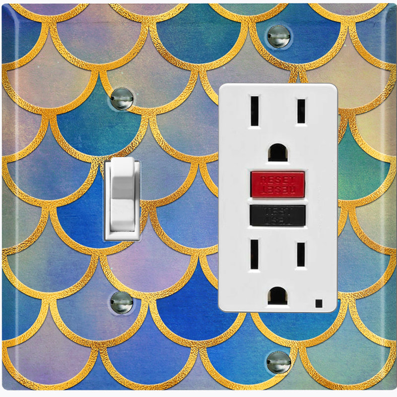Plaque murale 2 bandes Mermaid, Bleu/jaune