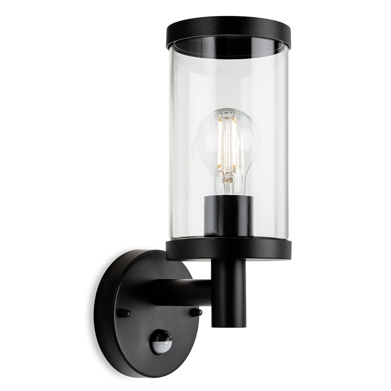 Black 32cm H Outdoor Armed Sconce