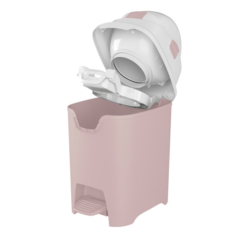 Foundations Hands-free Mini Diaper Pail, Pink, Pink