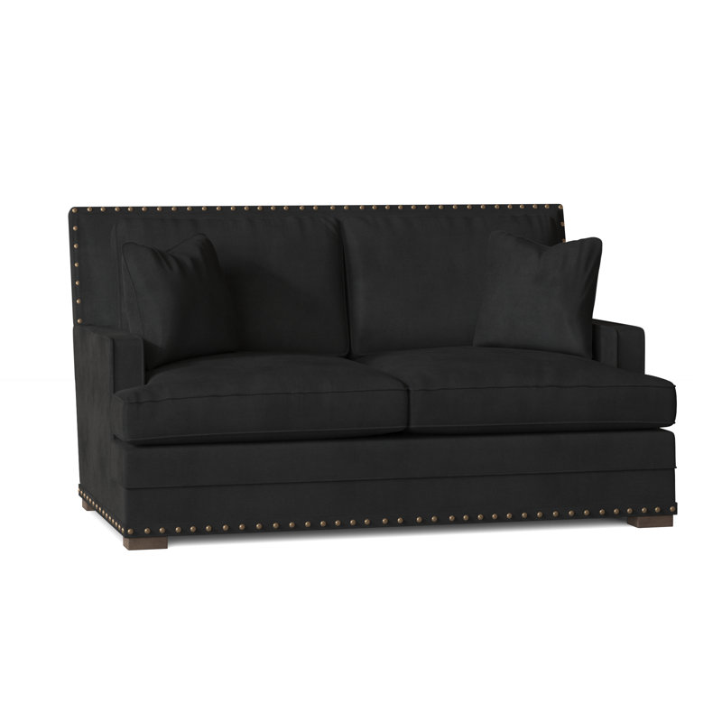 Cantor 67.5" Recessed Arm Loveseat with Reversible Cushions, Akiko Graphite Performance 5534-011, Aged Gray