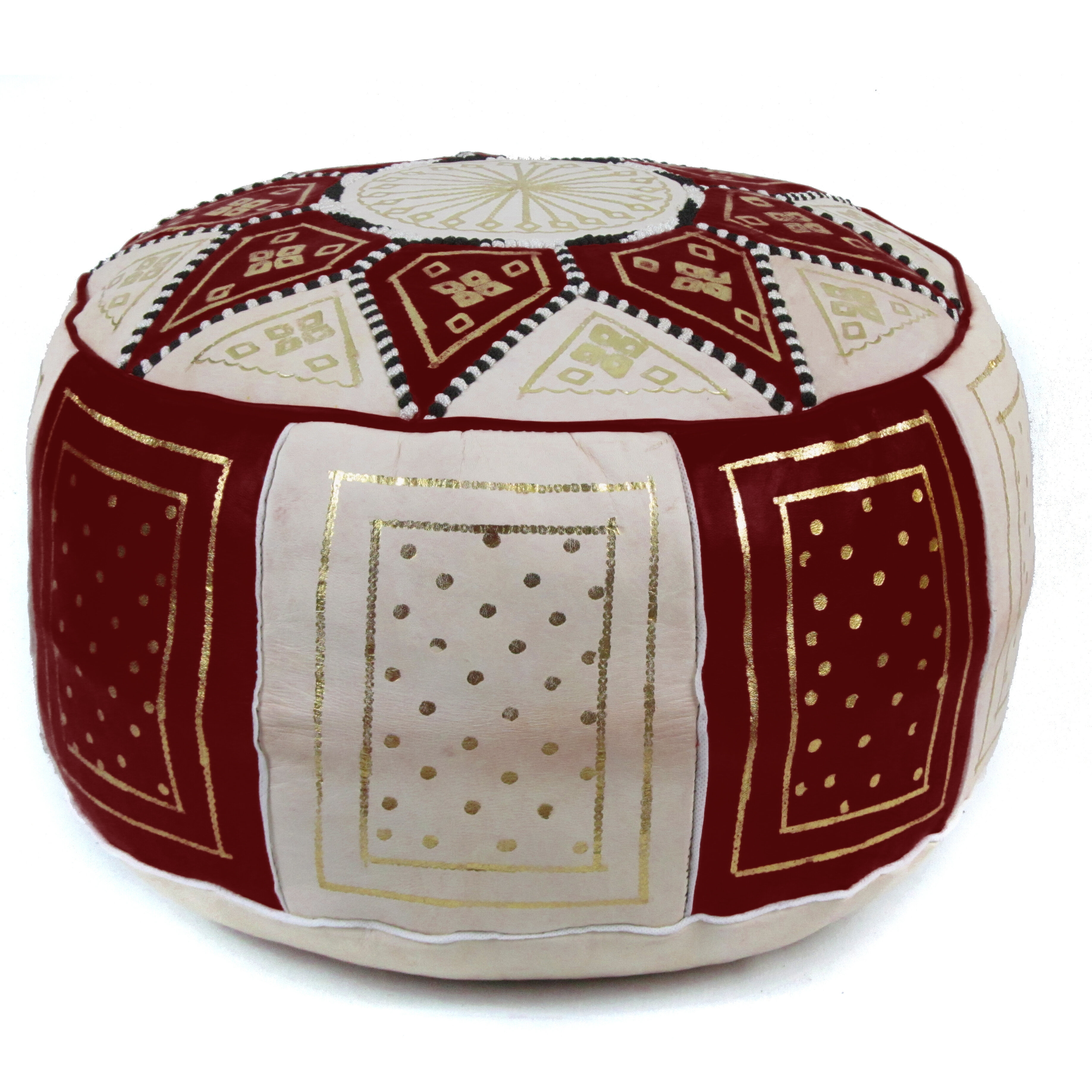 Leather White Ottomans & Poufs You'll Love