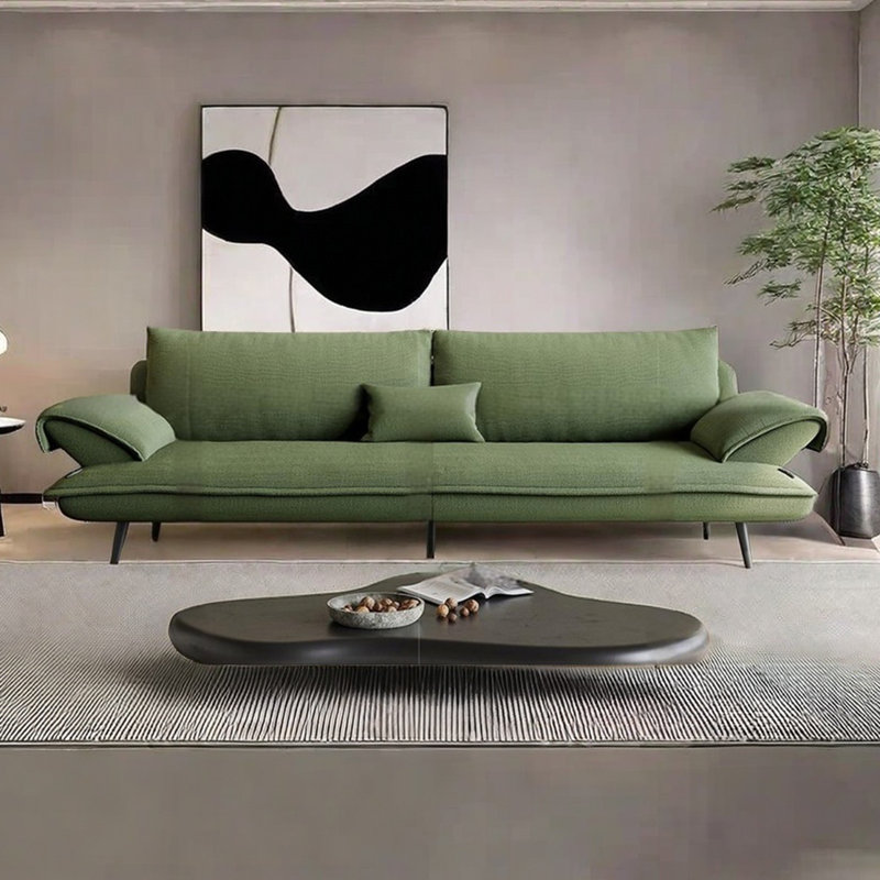 French wind cotton linen fabric sailing sofa, 34.25" H x 110.23" W x 39.37" D, 4