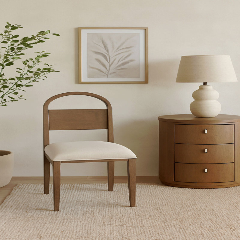 Chaise en bois à dossier arqué, Brun
