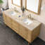 Laurent 72" Double Vanity, Light Natural Oak W/FreePower Wireless Charger-317726710-317726711