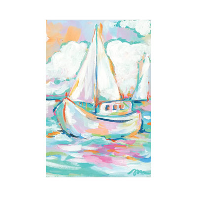 Pink Sea 1 Piece Wrapped Canvas Painting