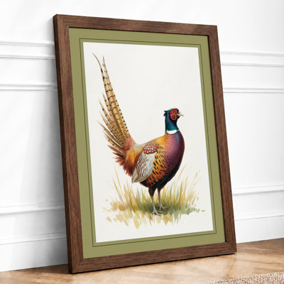 Pheasant in Profile Botanical - Framed Print