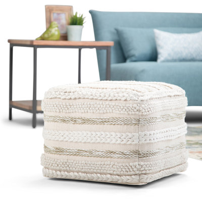Pouf carré en coton tissé à la main Sommer