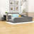Wakeeny Velvet Upholstered Platform Bed with Bedside Desk-886844474-886844475