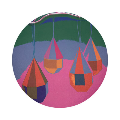 Ornaments Vegan Leather Round Pebble Placemat