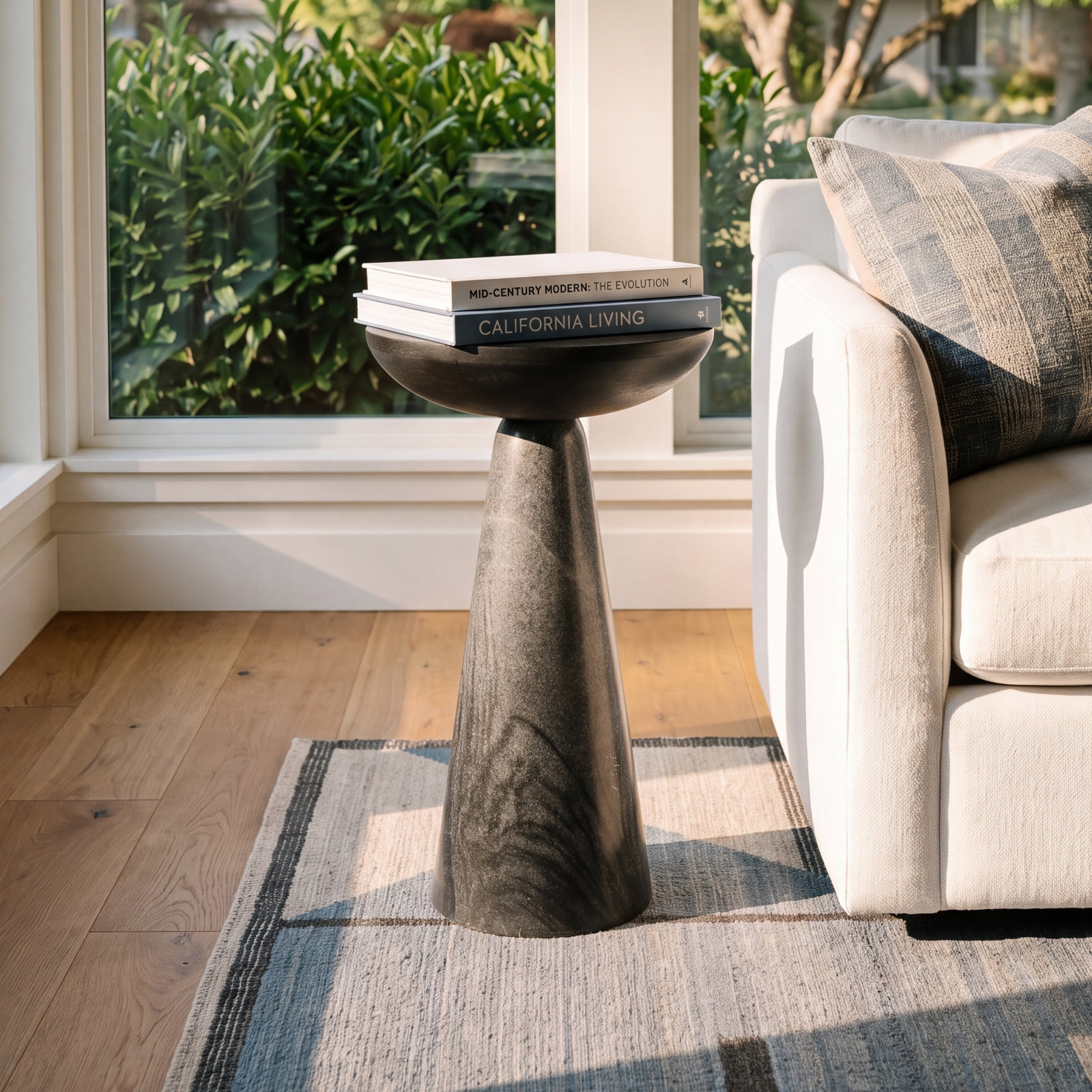 Manya Solid Wood End Table, Black