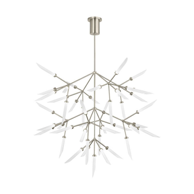 Spur LED Chandelier, Matte Black, 3, 43.2"H x 41.1"W x 41.1"D