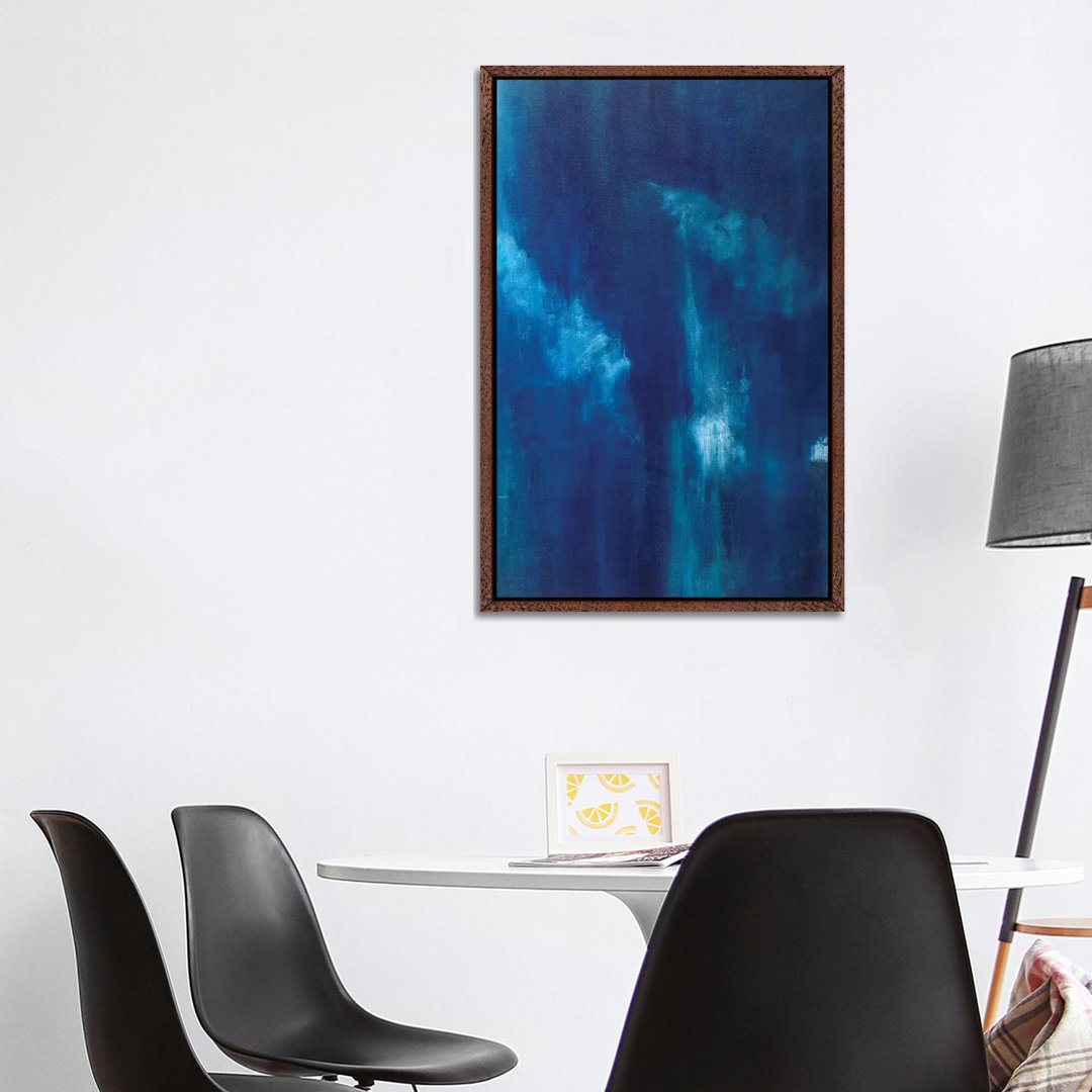 Azul Profundo Triptych III von Suzanne Wilkins - Galerie-umwickelte Leinwand Giclée