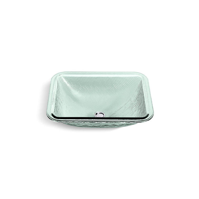 Yepsen Glass Undermount Bathroom Sink, Green Translucent