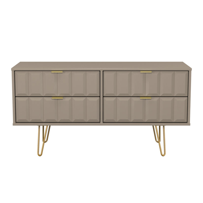Allem 115 cm W Chest of 4 Drawers, Mushroom Matt