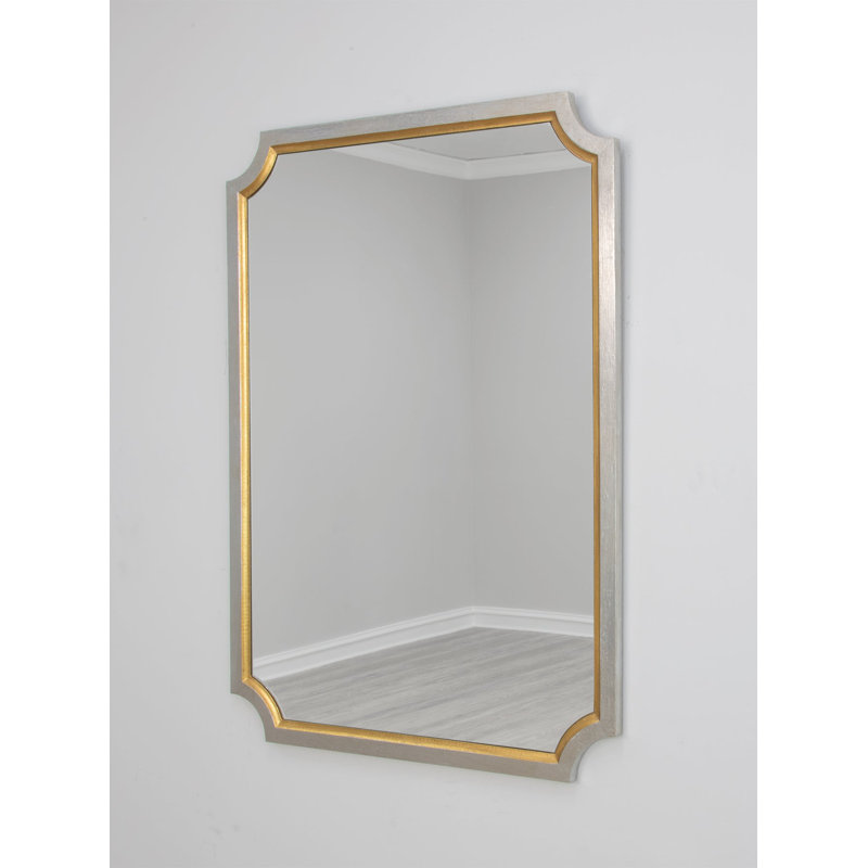 Tulip Rectangle Wall Mirror, Antiqued Silver Leaf/Gold Leaf