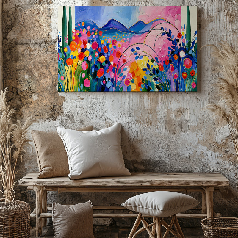 Impression sur toile Mystical Mountain Landscape with Moonlit Sky and Stars, 11 x 14 po