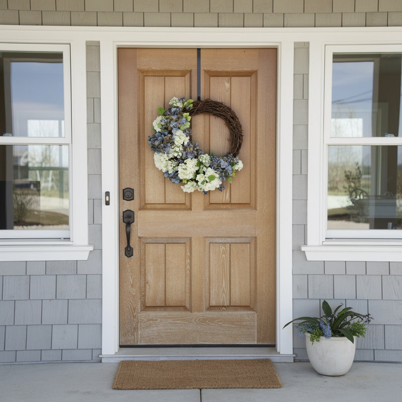 21'' Wreath with Hydrangeas and Berries