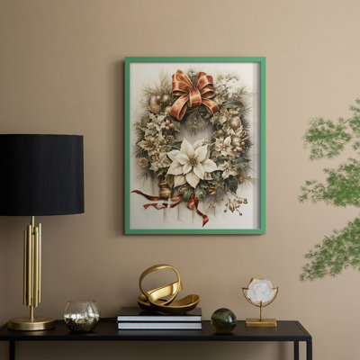 Reproduction d'art encadrée en bois massif Christmas Christmas